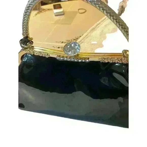 Glossy Patent Leather Handbag Women Top Handle Tote Bag Evening - Picture 4 of 5